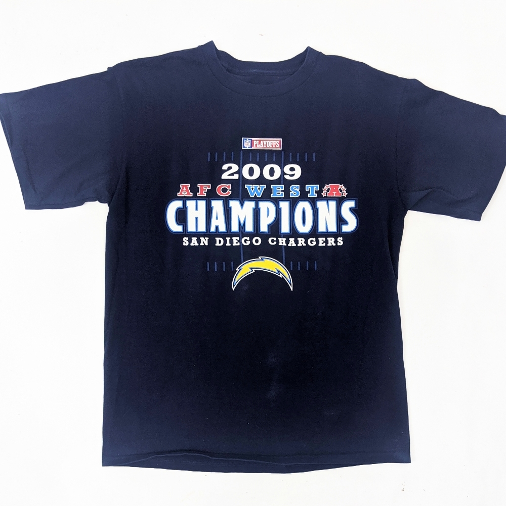 San Diego Chargers 2009 Playoffs Champions Tee Shirt Graphic T Mens M NFL Blue